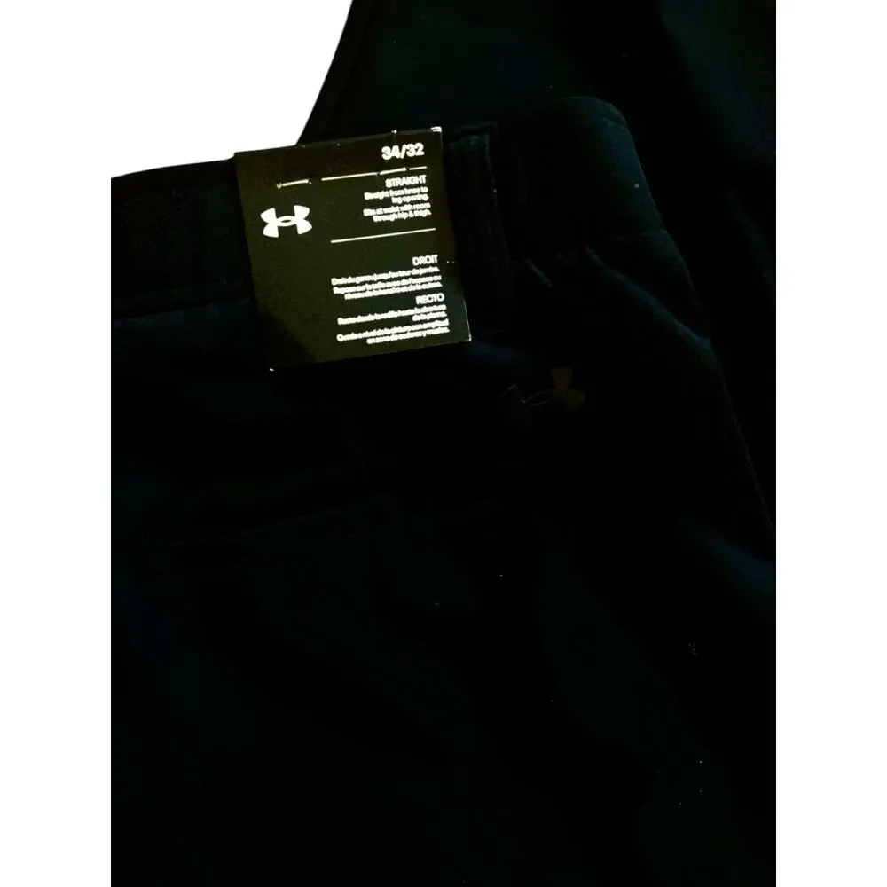 UNDER ARMOUR MENS GOLF STRAIGT PANTS ELASTIC WAIST WATER REPELLANT UPF 50 34/32 - Picture 6 of 12